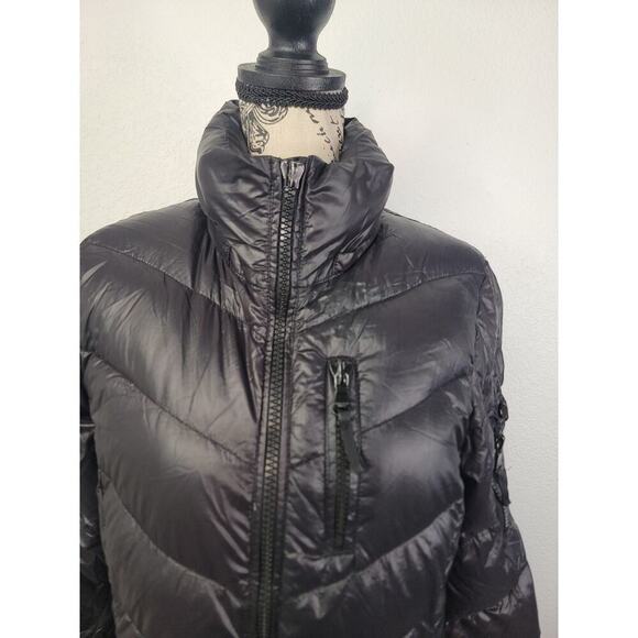 Andrew Marc Coat Womens SZ Small Black Down Puffer Coat Longline - Picture 4 of 16